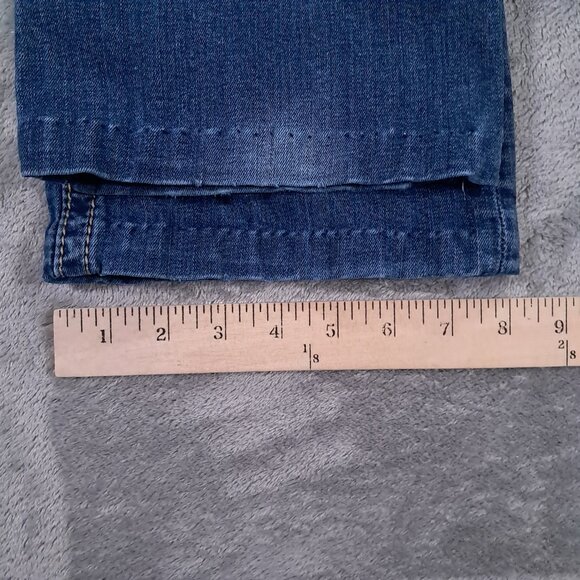 Miss Me Jean Womens 31x28, Tag 30x32 Blue Denim Bootcut Embellished Hemmed Up - Picture 13 of 16